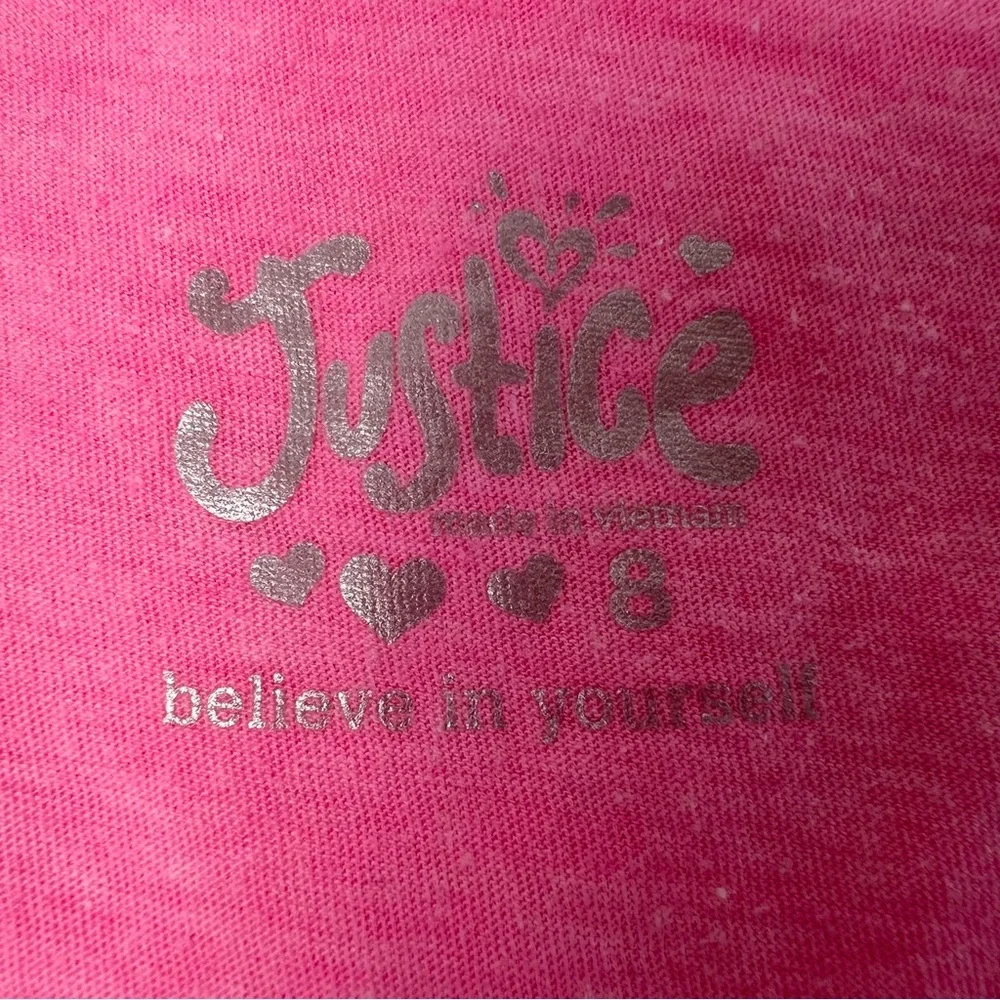 Justice Sparkly Tank Crop Top Pink Kids 8